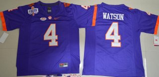 Men's Clemson Tigers #4 Deshaun Watson Purple Stitched NCAA Nike 2016 College Football Jersey