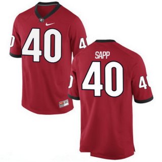 Men's Georgia Bulldogs #40 Theron Sapp Red Stitched College Football 2016 Nike NCAA Jersey