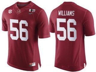 Men's Alabama Crimson Tide #56 Tim Williams Red 2017 Championship Game Patch Stitched CFP Nike Limited Jersey