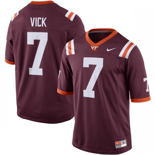 Mens Nike Virginia Tech Hokies #7 Michael Vick Nike Alumni Football Game Maroon Jersey