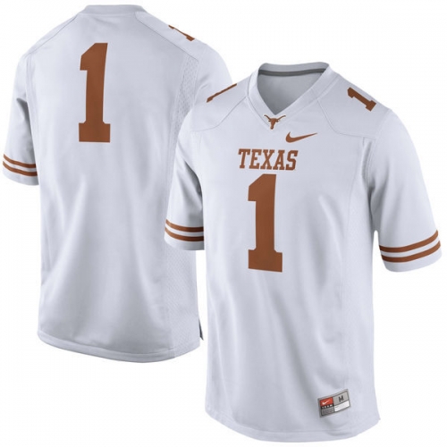 Men's Texas Longhorns 1 White Nike College Jersey