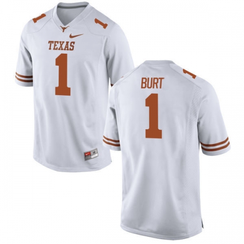 Men's Texas Longhorns 1 John Burt White Nike College Jersey