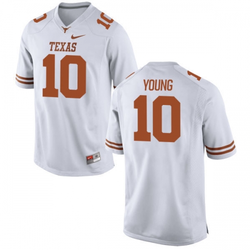 Men's Texas Longhorns 10 Vince Young White Nike College Jersey