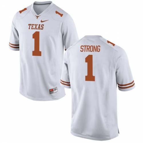 Men's Texas Longhorns 1 Charlie Strong White Nike College Jersey