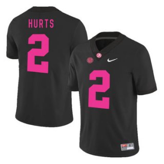 Alabama Crimson Tide 2 Jalen Hurts Black 2017 Breast Cancer Awareness College Football Jersey