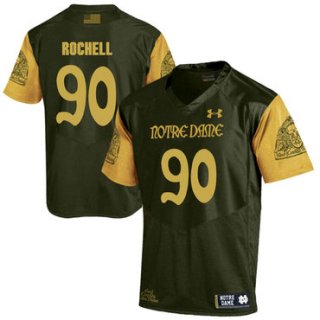 Notre Dame Fighting Irish 90 Isaac Rochell Olive Green College Football Jersey