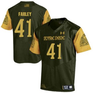 Notre Dame Fighting Irish 41 Matthias Farley Olive Green College Football Jersey