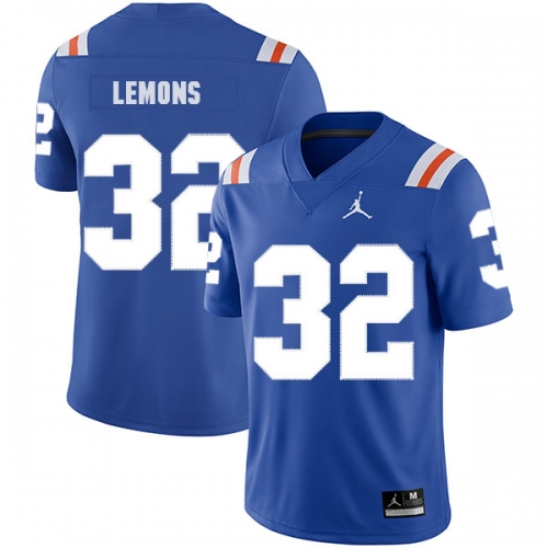 Florida Gators 32 Adarius Lemons Blue Throwback College Football Jersey