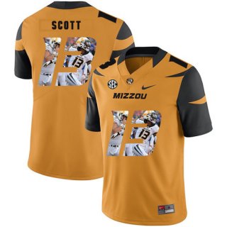 Missouri Tigers 13 Kam Scott Gold Nike Fashion College Football Jersey