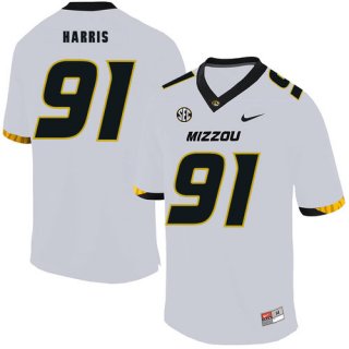 Missouri Tigers 91 Charles Harris White Nike College Football Jersey