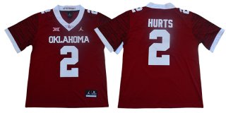 Oklahoma Sooners 2 Jalen Hurts Red 47 Game Winning Streak College Football Jersey