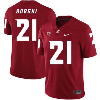 Washington State Cougars 21 Max Borghi Red College Football Jersey