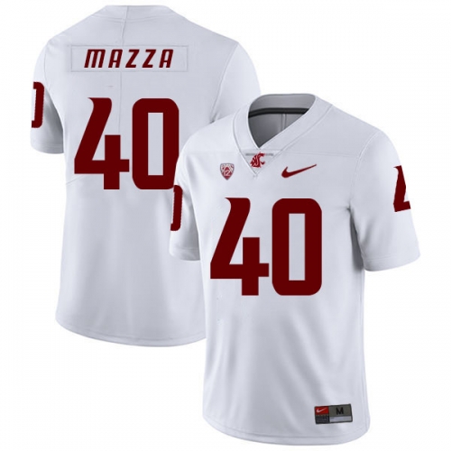 Washington State Cougars 40 Blake Mazza White College Football Jersey