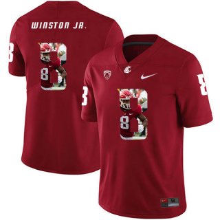 Washington State Cougars 8 Easop Winston Jr. Red Fashion College Football Jersey