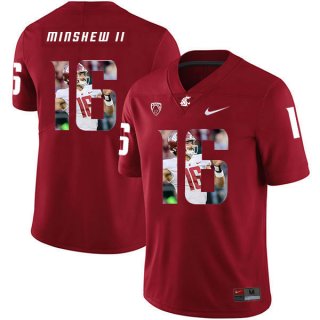 Washington State Cougars 16 Gardner Minshew II Red Fashion College Football Jersey