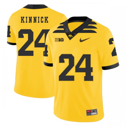 Iowa Hawkeyes 24 Nile Kinnick Yellow College Football Jersey