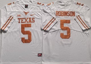 Men's Texas Longhorns #5 Bijan Robinson White 2022 Vapor Untouchable Stitched Nike Jersey