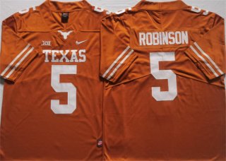 Men's Texas Longhorns #5 Bijan Robinson Yellow 2022 Vapor Untouchable Stitched Nike Jersey