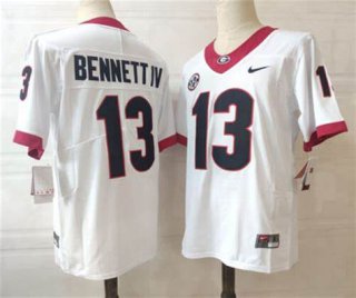 Men's Georgia Bulldogs #13 Stetson Bennett IV White 2022 Vapor Untouchable Stitched Nike NCAA Jersey