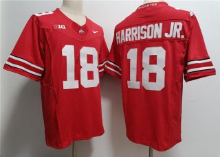 Men's Ohio State Buckeyes #18 Marvin Harrison JR. Red 2023 F.U.S.E. Limited Stitched Jersey