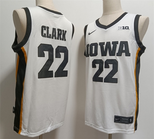 Men's Iowa Hawkeyes #22 Caitlin Clark White Stitched Football Jersey