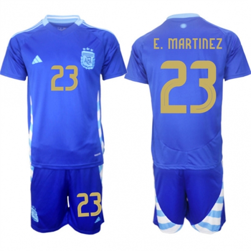 Men's Argentina #23 Emiliano Martínez Blue 2024-25 Away SoccerJersey Suit