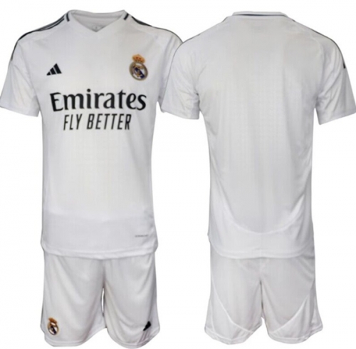 Men's Real Madrid Custom 24-25 White Home Soccer Jersey Suit