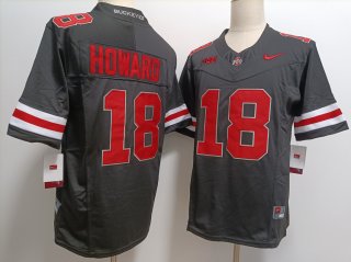 Men's Ohio State Buckeyes #18 Will Howard Black FUSE College Football Jersey