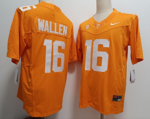 Men's Tennessee Volunteers #16 Morgan Wallen Yellow FUSE College Stitched Jersey