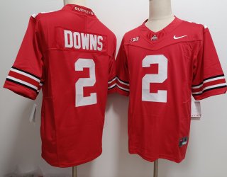 Men's Ohio State Buckeyes #2 Caleb Downs Red FUSE College Stitched Jersey