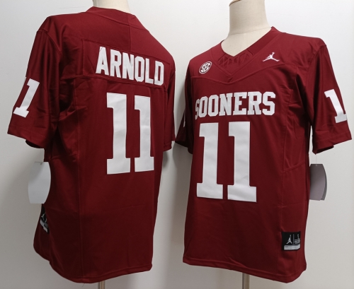 Men's Oklahoma Sooners #11 Jackson Arnold Red FUSE College Stitched Jersey