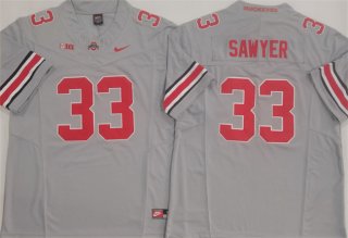 Men's Ohio State Buckeyes #33 Jack Sawyer Grey F.U.S.E. Limited Stitched Jersey