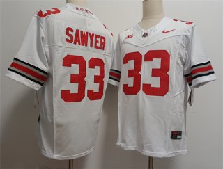 Men's Ohio State Buckeyes #33 Jack Sawyer White 2025 F.U.S.E. Limited Stitched Jersey