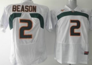 Miami Hurricanes #2 Jon Beason White Jersey