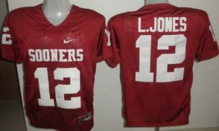 Oklahoma Sooners #12 Landy Jones Red Jersey