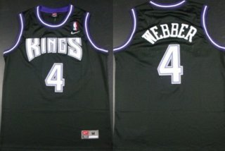 Sacramento Kings #4 Chris Webber Black Swingman Jersey