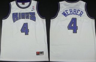 Sacramento Kings #4 Chris Webber White Swingman Jersey