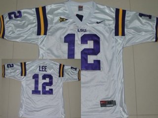 LSU Tigers #12 Jarrett Lee White Jersey