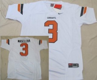 Oklahoma State Cowboys #3 Isaac Maselera White Jersey