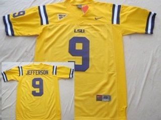 LSU Tigers #9 Jordan Jefferson Yellow Jersey