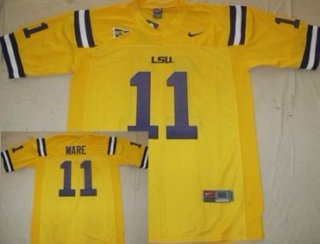 LSU Tigers #11 Spencer Ware Yellow Jersey