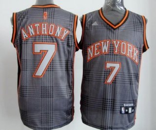 New York Knicks #7 Carmelo Anthony Black Rhythm Fashion Jersey