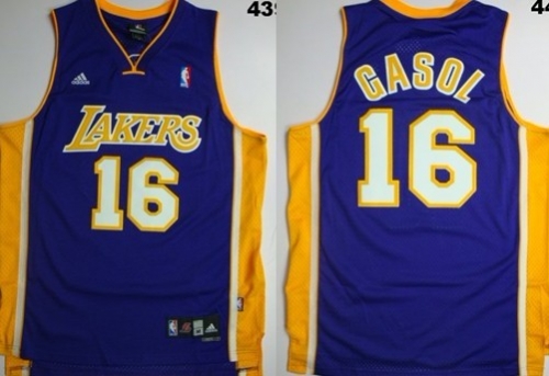 Los Angeles Lakers #16 Paul Gasol Purple Swingman Jersey