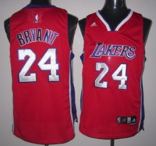 Los Angeles Lakers #24 Kobe Bryant Red Swingman Jersey