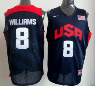 2012 Olympics Team USA #8 Deron Williams Revolution 30 Swingman Blue Jersey