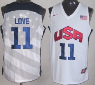 2012 Olympics Team USA #11 Kevin Love Revolution 30 Swingman White Jersey