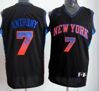 New York Knicks #7 Carmelo Anthony 2012 Vibe Black Fashion Jersey