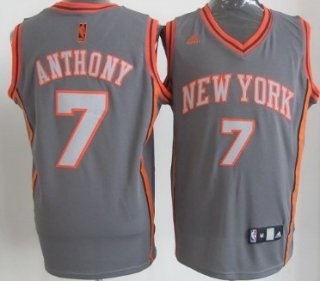 New York Knicks #7 Carmelo Anthony Gray Shadow Jersey