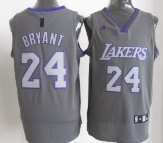 Los Angeles Lakers #24 Kobe Bryant Gray Shadow Jersey