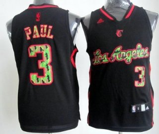 Los Angeles Clippers #3 Chris Paul Black Camo Fashion Jersey